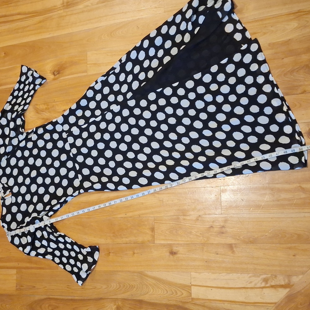 Reformation Carolena Midi Dress Luna Polka Dot Size 8 Puff Shoulder 3/4 Sleeve - Picture 13 of 13